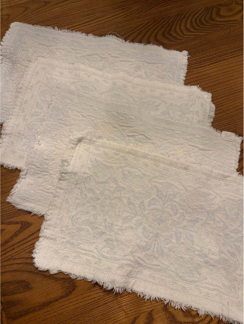 Vintage Cream White and Light Blue Placemats